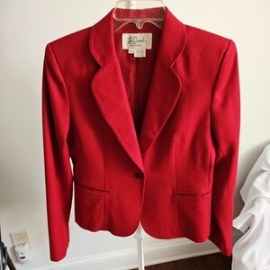Lee David Size 9/10 Vintage Red 100% Wool Blazer